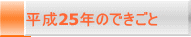 平成25年のできごと