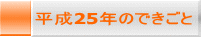 平成25年のできごと